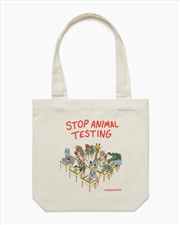 Buy Stop Animal Testing Tote Bag - Natural