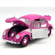 Buy 1:18 Pink & White 1967 VW Beetle Right Hand Drive
