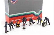 Buy 1:43 Blue F1 Pit Crew Figures 7pc Set