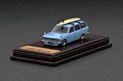 Buy 1:64 Light Blue Datsun Bluebird Wagon - High End Resin - Detailed Rims & Rubber Wheels Detailed Fron