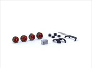 Buy 1:64 Rotiform HUR Chrome Red - - Package Includes: 4 x Rims / 4 x Tires / 2 x Regular Axis / 2 x Cam