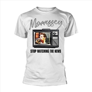 Buy Morrissey - Stop Watching The News - White - SMALL