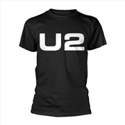 Buy U2 - White Logo - Black Rocker - SMALL