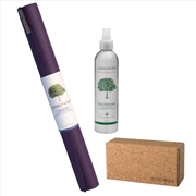 Buy Jade Yoga Voyager Mat - Purple & Jade Yoga Cork Yoga Block - Small + Jade Yoga Plant Based Mat Wash