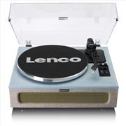 Buy Lenco Turntable with 4 Built-in Bluetooth Speakers 50W - Blue/Beige Fabric