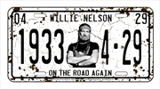 Buy Willie Nelson License Plate 1933 On The Road Again