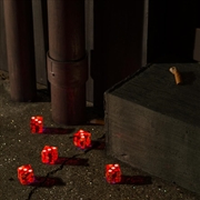 Buy Five Dice, All Threes (Red & Orange Splatter)