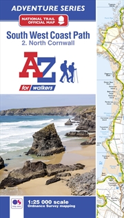 Buy A-Z Adventure Series - South West Coast Path National Trail Official Map North Cornwall