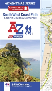 Buy A-Z Adventure Series - South West Coast Path National Trail Official Map North Devon And Somerset