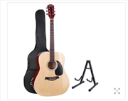 Buy Alpha 41 Inch Wooden Acoustic Guitar - Natural with Stand