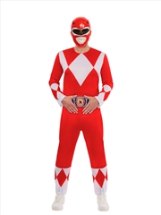 Buy Power Rangers Red Adult Deluxe Costume - Size S