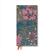 Buy Morris Pink Honeysuckle (William Morris) Slim 12-month Horizontal Hardback Dayplanner 2025 (Elastic