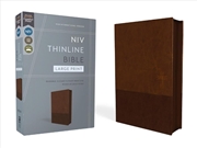 Buy NIV, Thinline Bible, Large Print, Zippered, Red Letter, Comfort Print [brown]