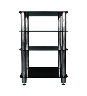 Buy Silcron Steelseries 4 Shelf Hi-Fi Rack - Black Glass