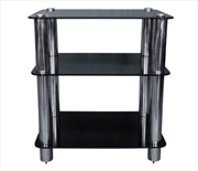 Buy Silcron Steelseries 3 Shelf Hi-Fi Rack - Black Glass