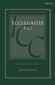 Buy Ecclesiastes 5-12: A Critical and Exegetical Commentary