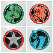 Buy Hulk, Iron Man, Thor & Captain America Designs Glass Coasters Set