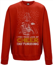Buy Star Wars Lack Of Cheer Red Crew Neck Sweater Unisex Size Large Jumper