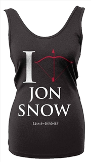 Buy Game Of Thrones I Love Jon Snow Tank Vest, Ladies Womens Size 10 Shirt