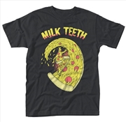 Buy Milk Teeth Pizza Wave Unisex Size X-Large Tshirt