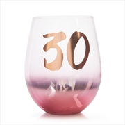 Buy 30th Birthday Blush Stemless Glass