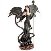 Buy Large Dark Angel in Black Gown with Staff Figurine