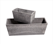 Buy Imitation Stone Grey White Stone Rectangle Planter 50cm