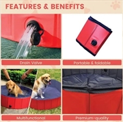 Buy Floofi Leak-proof Red Plain Foldable 160cmx30cm PVC Pet Swimming Pool