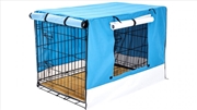 Buy Wire Dog Cage Crate 48" with Tray + Cushion Mat + Cover Combo - Blue