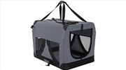 Buy Portable Soft Dog Cage Crate Carrier L - Grey