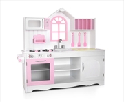 Buy Wooden Kitchen Set White/Pink