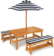 Buy Outdoor Table / Bench Set Navy