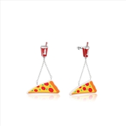 Buy Coke Pizza Drop Earrings - Silver