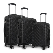 Buy Milano Decor Luxury Travel Luggage Set 3 Piece ABS Hard Case Durable Lightweight - Black