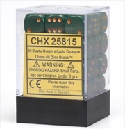 Buy Chessex: CHX 25815 Opaque 12mm d6 Dusty Green/Copper Block (36)