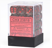 Buy Chessex: CHX 23818 Translucent 12mm d6 Smoke/Red Block (36)