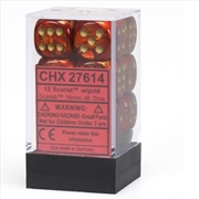 Buy Chessex: CHX 27614 Scarab 16mm d6 Scarlet/Gold Block (12)
