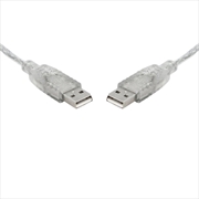 Buy 8WARE USB 2.0 Cable 2m A to A Male to Male Transparent