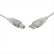 Buy 8WARE USB 2.0 Certified Cable A-B Transparent Metal Sheath UL Approved - 3m