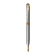 Buy Parker Sonnet Stainless Steel Gold Trim Ballpoint Pen Medium Nib