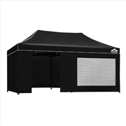 Buy Instahut 3x6m Outdoor Gazebo Walls - Black