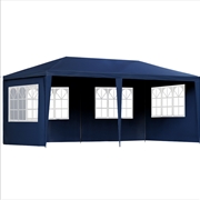 Buy Instahut 6 Panel Blue Marquee Outdoor Gazebo - 3 x 6metre