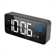 Buy Gominimo Digital Clock Mirrored Dual Alarm Adjustable Brightness Black