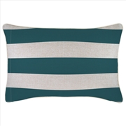 Buy Cushion Cover-With Piping-Deck Stripe Teal / Natural Base-35cm x 50cm