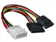 Buy Astrotek SATA Power Splitter Cable - 1 x 4-Pin Molex Male To 2 x 15-Pin SATA Female - 0.15M