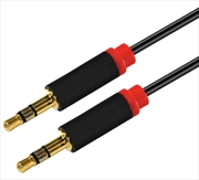 Buy Astrotek 2m Stereo 3.5mm Flat Cable Male to Male Black with Red Mold - Audio Input Extension Auxilia