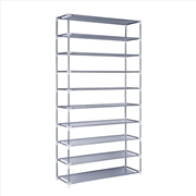 Buy Artiss 50 Pairs 10 Tier Shoe Shelf Holder - Silver