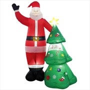 Buy Festiss 2.5m Santa and Christmas Tree Christmas Inflatable with LED