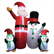 Buy Festiss 1.8m Santa Snowman and Penguin Greeting Christmas Inflatable with LED