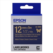 Buy EPSON TAPE RIBBON 12MM GOLD ON NAVY 5 METRES FOR LW-300 LW-400 & LW-600P